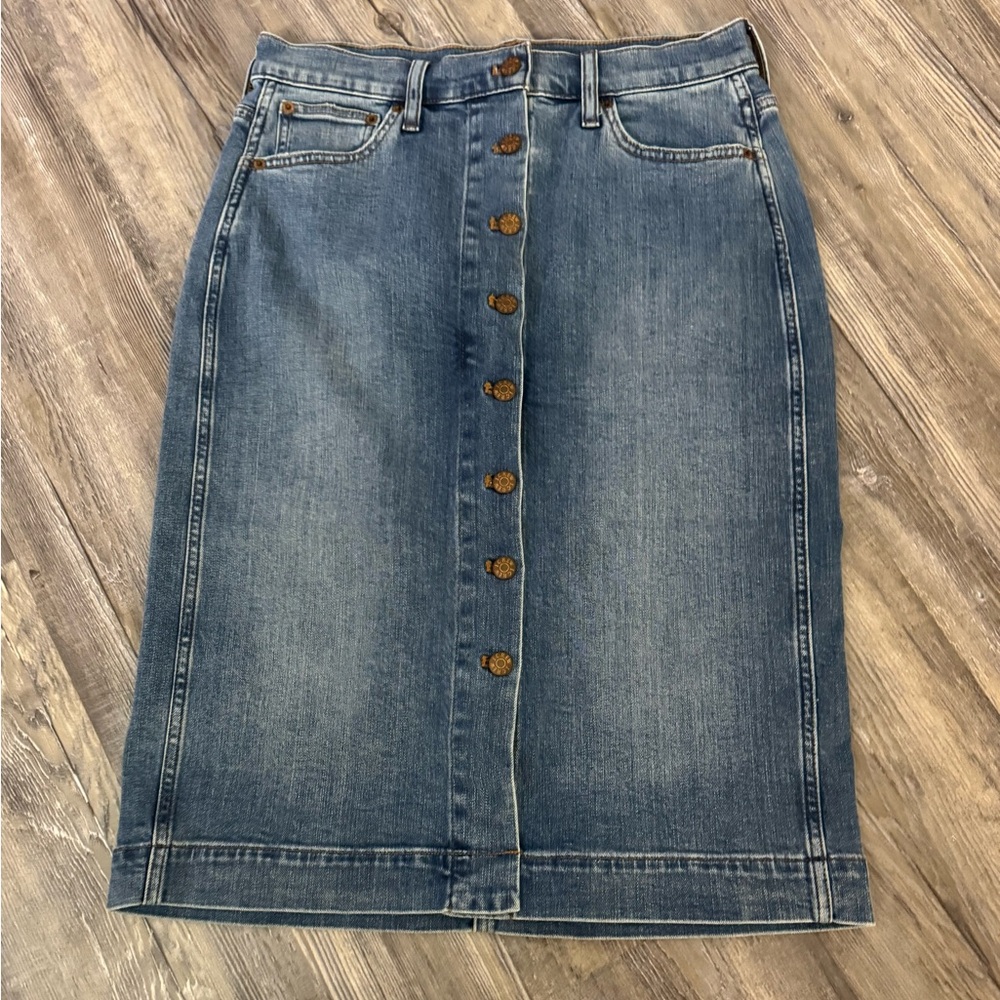 J. Crew Denim Skirt with Button Front